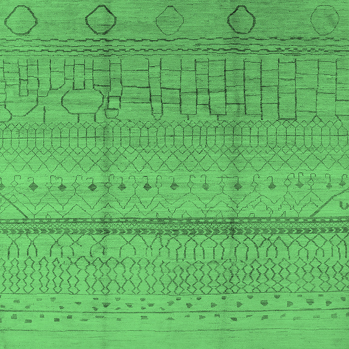 Square Oriental Emerald Green Industrial Rug, urb1297emgrn