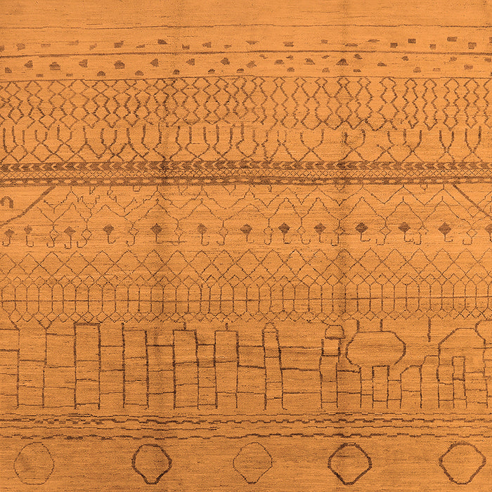 Square Oriental Orange Industrial Rug, urb1297org