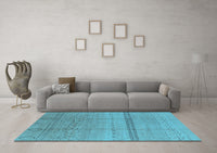 Machine Washable Oriental Light Blue Industrial Rug, wshurb1297lblu