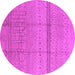 Round Oriental Pink Industrial Rug, urb1297pnk