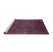 Sideview of Machine Washable Industrial Modern Dark Raspberry Purple Rug, wshurb1298