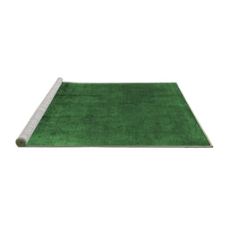 Sideview of Machine Washable Oriental Emerald Green Industrial Area Rugs, wshurb1298emgrn