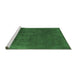 Sideview of Machine Washable Oriental Emerald Green Industrial Area Rugs, wshurb1298emgrn