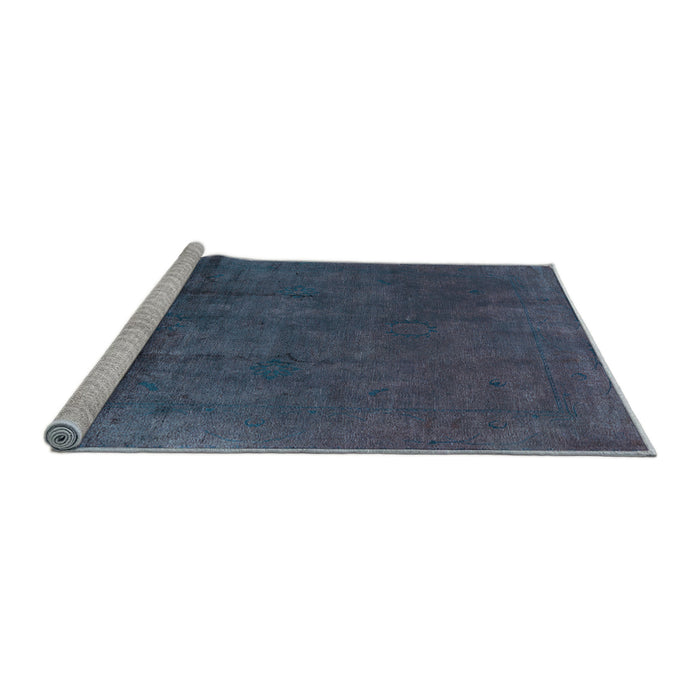 Sideview of Machine Washable Oriental Light Blue Industrial Rug, wshurb1298lblu