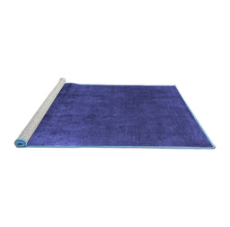 Sideview of Machine Washable Oriental Blue Industrial Rug, wshurb1298blu