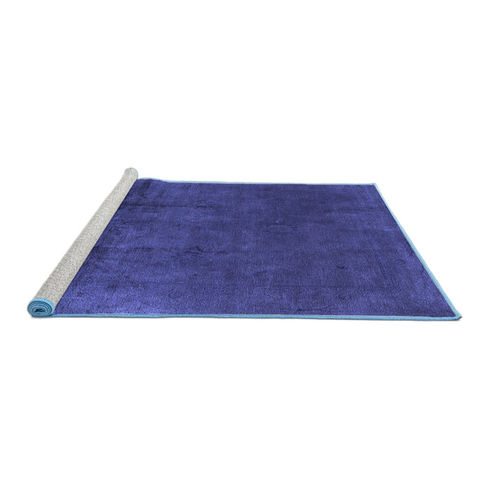 Sideview of Machine Washable Oriental Blue Industrial Rug, wshurb1298blu