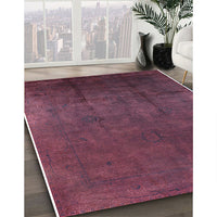 Mid-Century Modern Dark Raspberry Purple Oriental Rug, urb1298