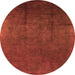 Round Oriental Orange Industrial Rug, urb1298org