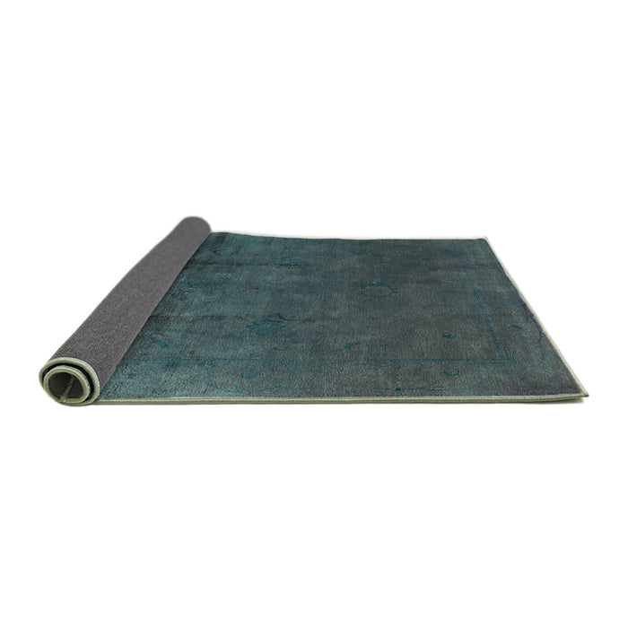 Sideview of Oriental Turquoise Industrial Rug, urb1298turq