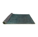 Sideview of Oriental Turquoise Industrial Rug, urb1298turq