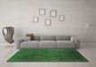 Machine Washable Oriental Emerald Green Industrial Area Rugs in a Living Room,, wshurb1298emgrn