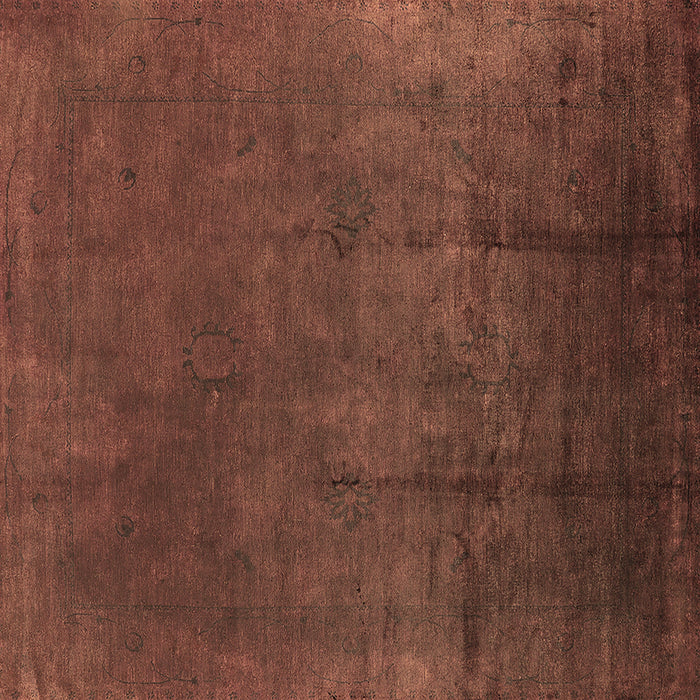 Square Machine Washable Oriental Brown Industrial Rug, wshurb1298brn