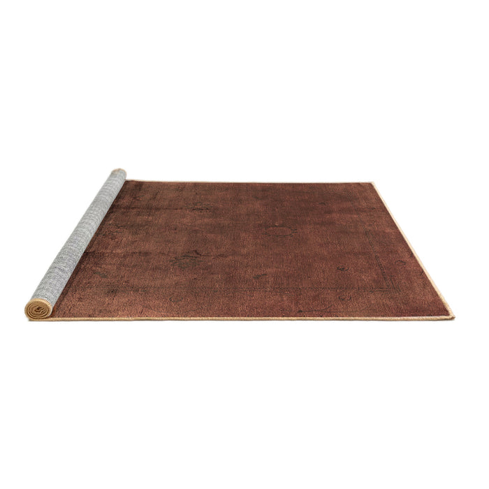Sideview of Machine Washable Oriental Brown Industrial Rug, wshurb1298brn