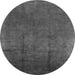 Round Machine Washable Oriental Gray Industrial Rug, wshurb1298gry