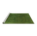 Sideview of Machine Washable Oriental Green Industrial Area Rugs, wshurb1298grn