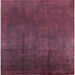 Square Mid-Century Modern Dark Raspberry Purple Oriental Rug, urb1298