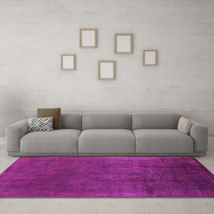 Machine Washable Oriental Pink Industrial Rug in a Living Room, wshurb1298pnk