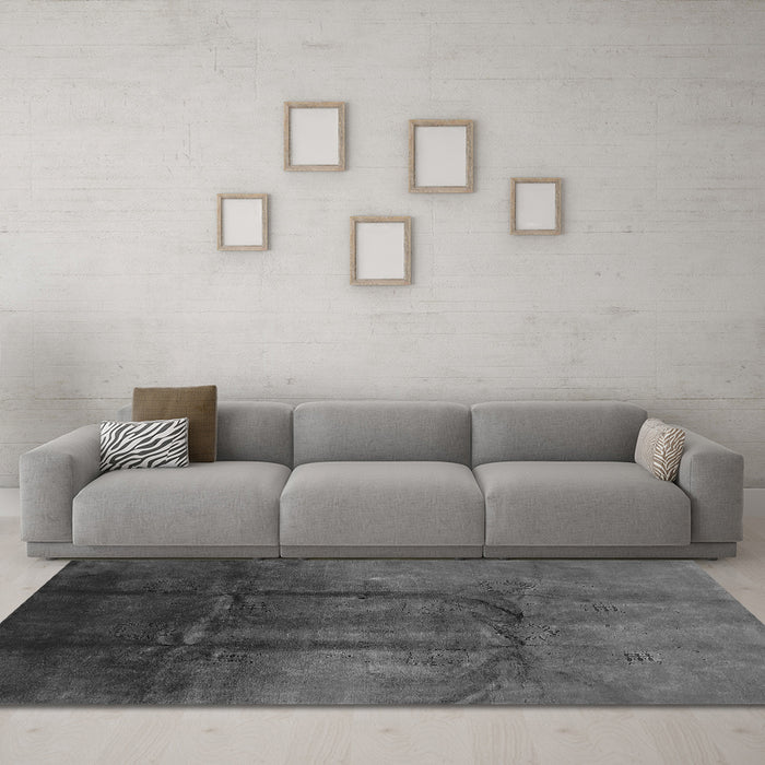 Machine Washable Oriental Gray Industrial Rug in a Living Room,, wshurb1299gry