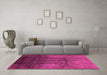 Machine Washable Oriental Pink Industrial Rug in a Living Room, wshurb1299pnk