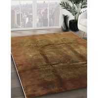 Mid-Century Modern Dark Bronze Brown Oriental Rug, urb1299