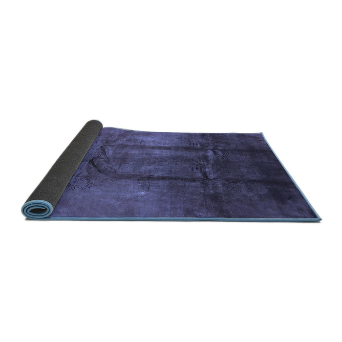 Sideview of Oriental Blue Industrial Rug, urb1299blu