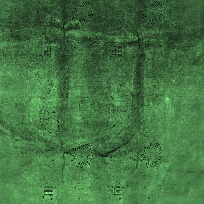 Machine Washable Oriental Emerald Green Industrial Area Rugs, wshurb1299emgrn