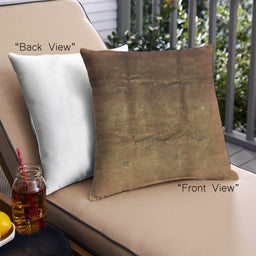 Front View of Mid-Century Modern Urban Square Dark Bronze Brown Throw Pillow, 18 inch by 18 inch, pwurb1299