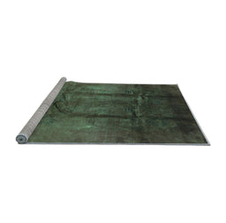 Sideview of Machine Washable Oriental Light Blue Industrial Rug, wshurb1299lblu