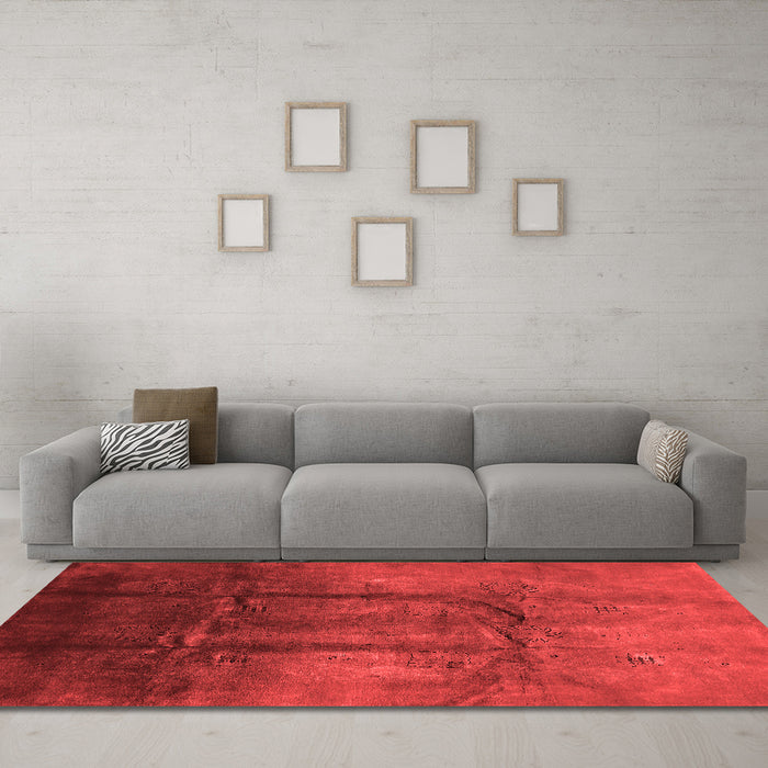 Industrial Red Washable Rugs