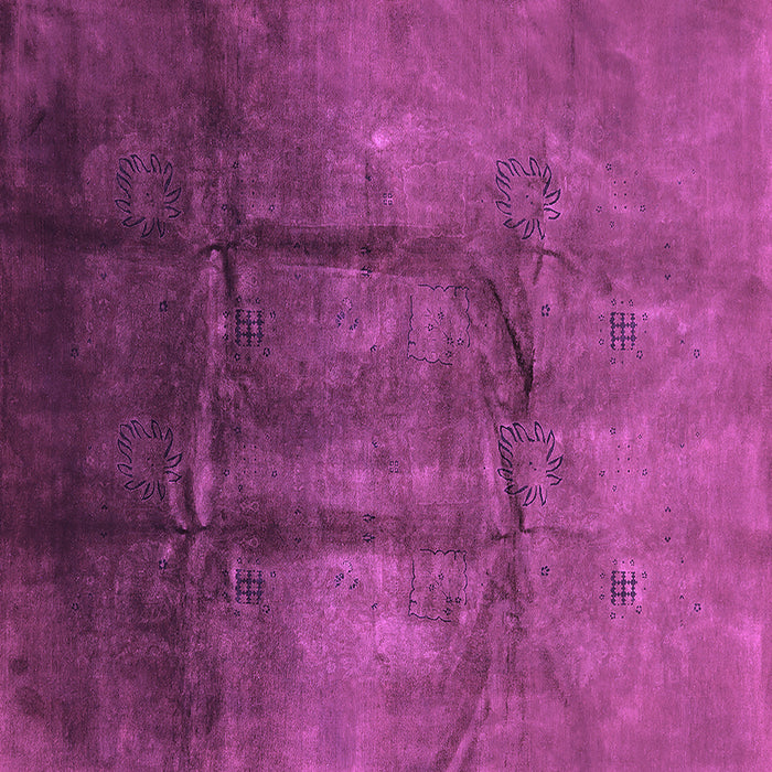 Square Machine Washable Oriental Purple Industrial Area Rugs, wshurb1299pur