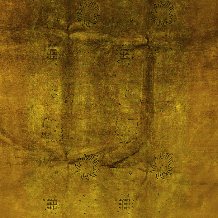 Oriental Yellow Industrial Rug, urb1299yw