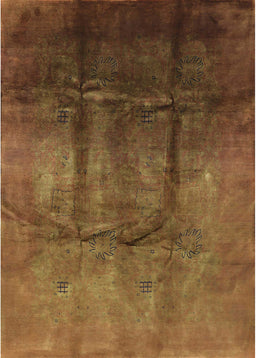 Mid-Century Modern Dark Bronze Brown Oriental Rug, urb1299