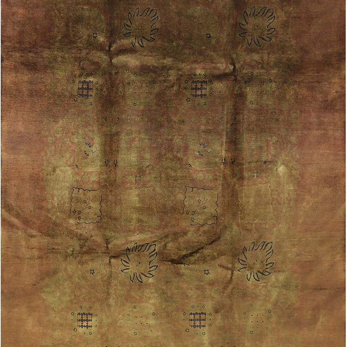 Mid-Century Modern Dark Bronze Brown Oriental Rug, urb1299