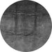 Round Oriental Gray Industrial Rug, urb1299gry