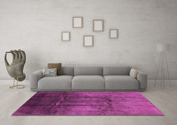 Machine Washable Oriental Purple Industrial Area Rugs in a Living Room, wshurb1299pur