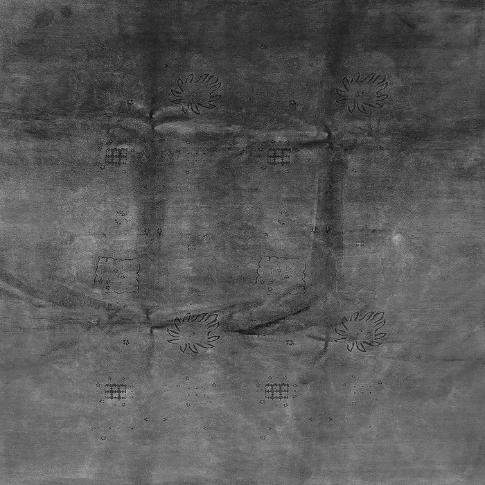 Square Oriental Gray Industrial Rug, urb1299gry