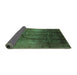 Sideview of Oriental Turquoise Industrial Rug, urb1299turq