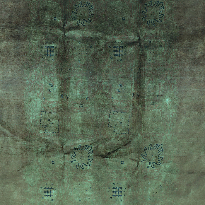 Machine Washable Oriental Light Blue Industrial Rug, wshurb1299lblu