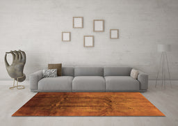 Machine Washable Oriental Orange Industrial Area Rugs in a Living Room, wshurb1299org