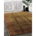 Machine Washable Industrial Modern Dark Bronze Brown Rug in a Family Room, wshurb1299