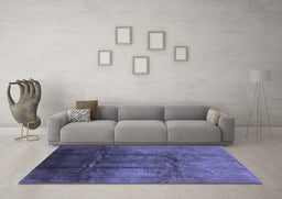 Machine Washable Oriental Blue Industrial Rug in a Living Room, wshurb1299blu