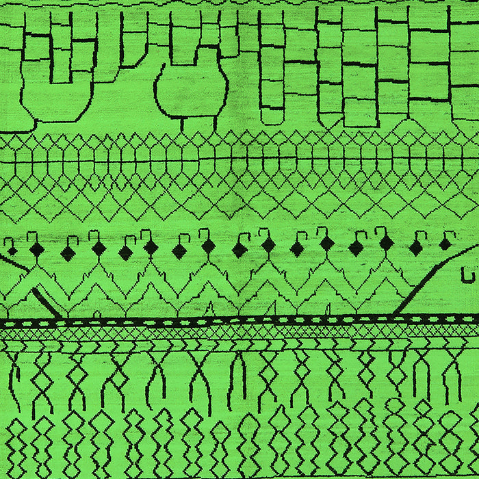 Machine Washable Oriental Green Industrial Area Rugs, wshurb1300grn