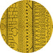 Round Oriental Yellow Industrial Rug, urb1300yw