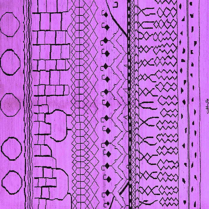 Square Machine Washable Oriental Purple Industrial Area Rugs, wshurb1300pur