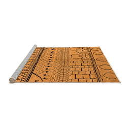 Sideview of Machine Washable Oriental Orange Industrial Area Rugs, wshurb1300org