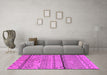 Machine Washable Oriental Pink Industrial Rug in a Living Room, wshurb1300pnk