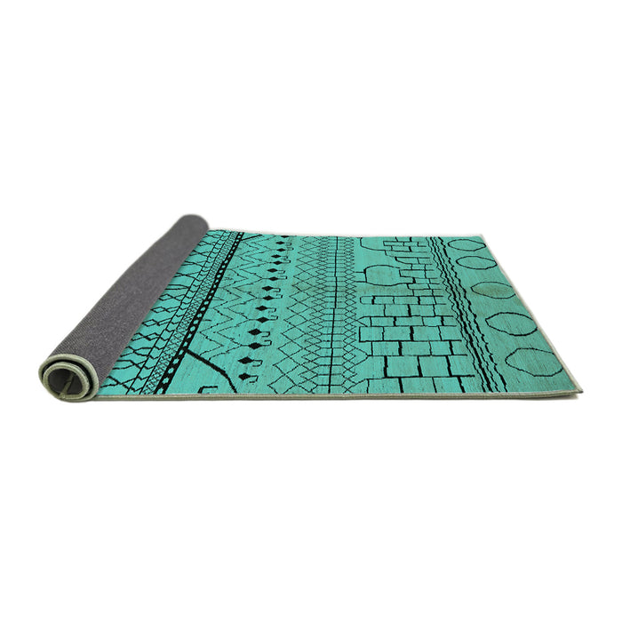 Sideview of Oriental Turquoise Industrial Rug, urb1300turq