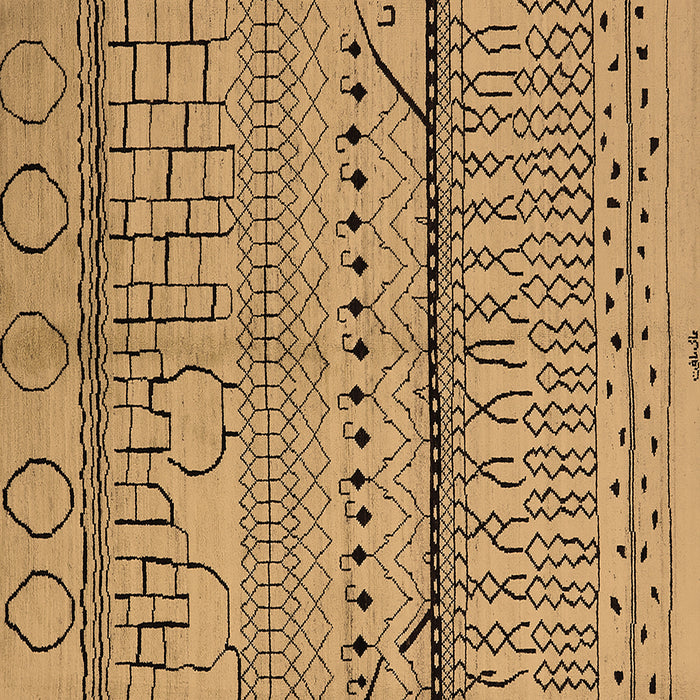 Square Machine Washable Oriental Brown Industrial Rug, wshurb1300brn