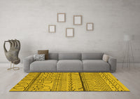 Machine Washable Oriental Yellow Industrial Rug, wshurb1300yw