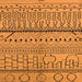 Square Machine Washable Oriental Orange Industrial Area Rugs, wshurb1300org